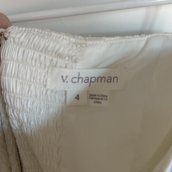 V. Chapman June Corset Jacquard Front Slit Gown Size 4 Ivory - Picture 4 of 6